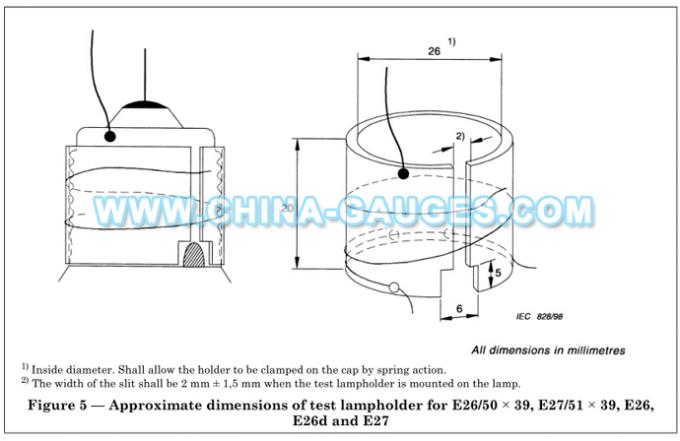 EN 60360 Figure 5 - E27/51x39 Lamp Caps