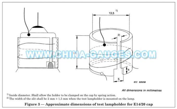 EN 60360 Figure 3 - E14/20 Lamp Caps