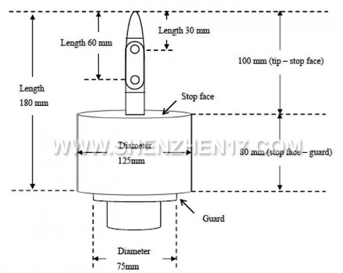 Test Finger Probe with 125mm * 80mm Circular Stop Face