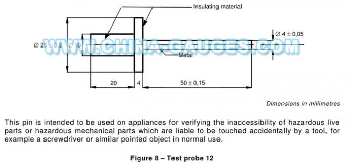 IEC61032 Long Test Pin with 50mm Length