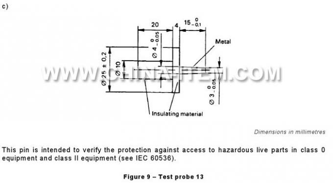 IEC61032 Test Probe 13 Short Test Pin