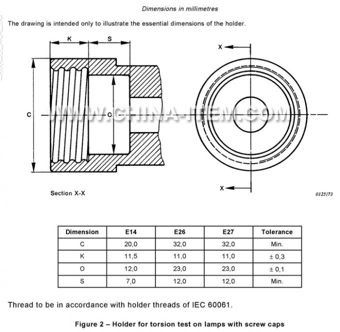 E14 Lamp Cap Torque Gauge​ of IEC60968 Figure 2