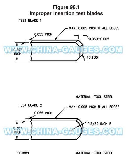 UL 498 Figure 98.1 Improper Insertion Test Blades SB1889