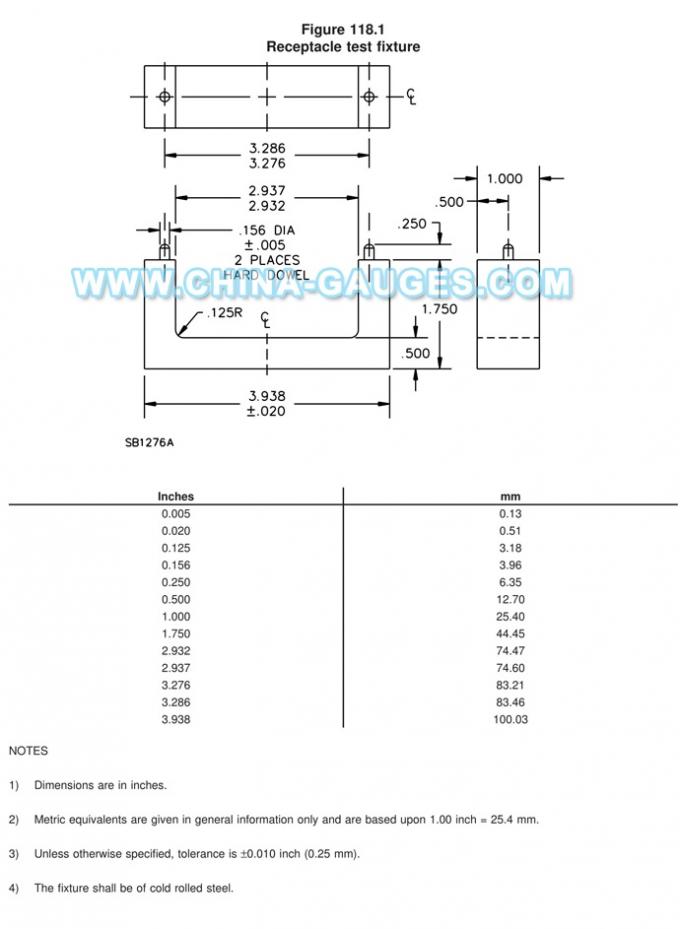 UL 498 Figure 118.1 Receptacle Test Fixture SB1276A