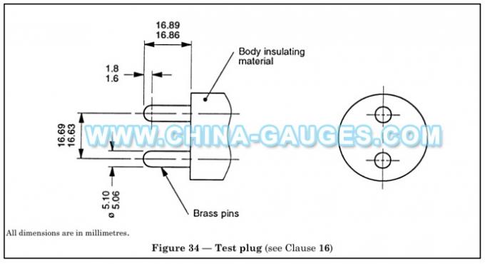BS 1363-3 Figure 34 Test Plug