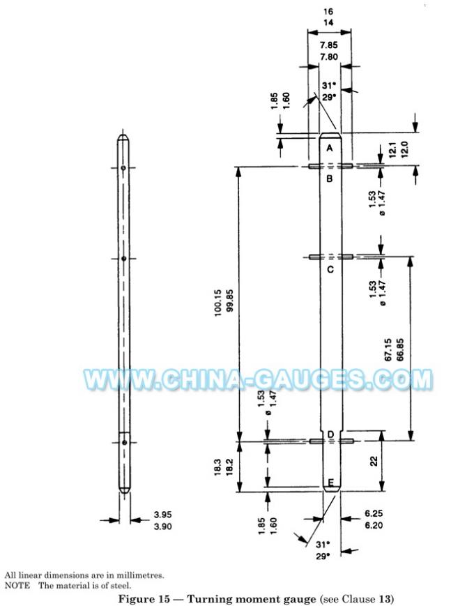 BS 1363-2 Figure 15 Turning Moment Gauge