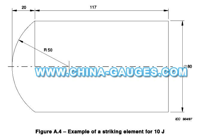 IEC60068-2-75 Figure A.4 10J Vertical Hammers for IK09 Test Ehc Striking Element