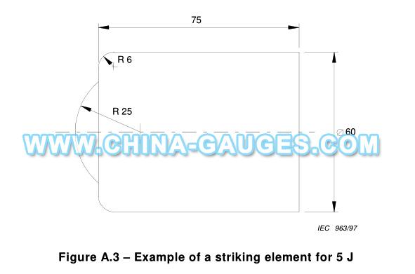 IEC60068-2-75 Figure A.3 5J Vertical Hammers for IK08 Test Ehc Striking Element