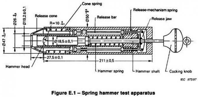 0.35J Spring Operated Impact Hammer of IEC 60068-2-75