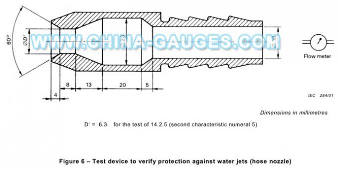 IPX5 Jet Nozzle of Diameter 6,3 mm